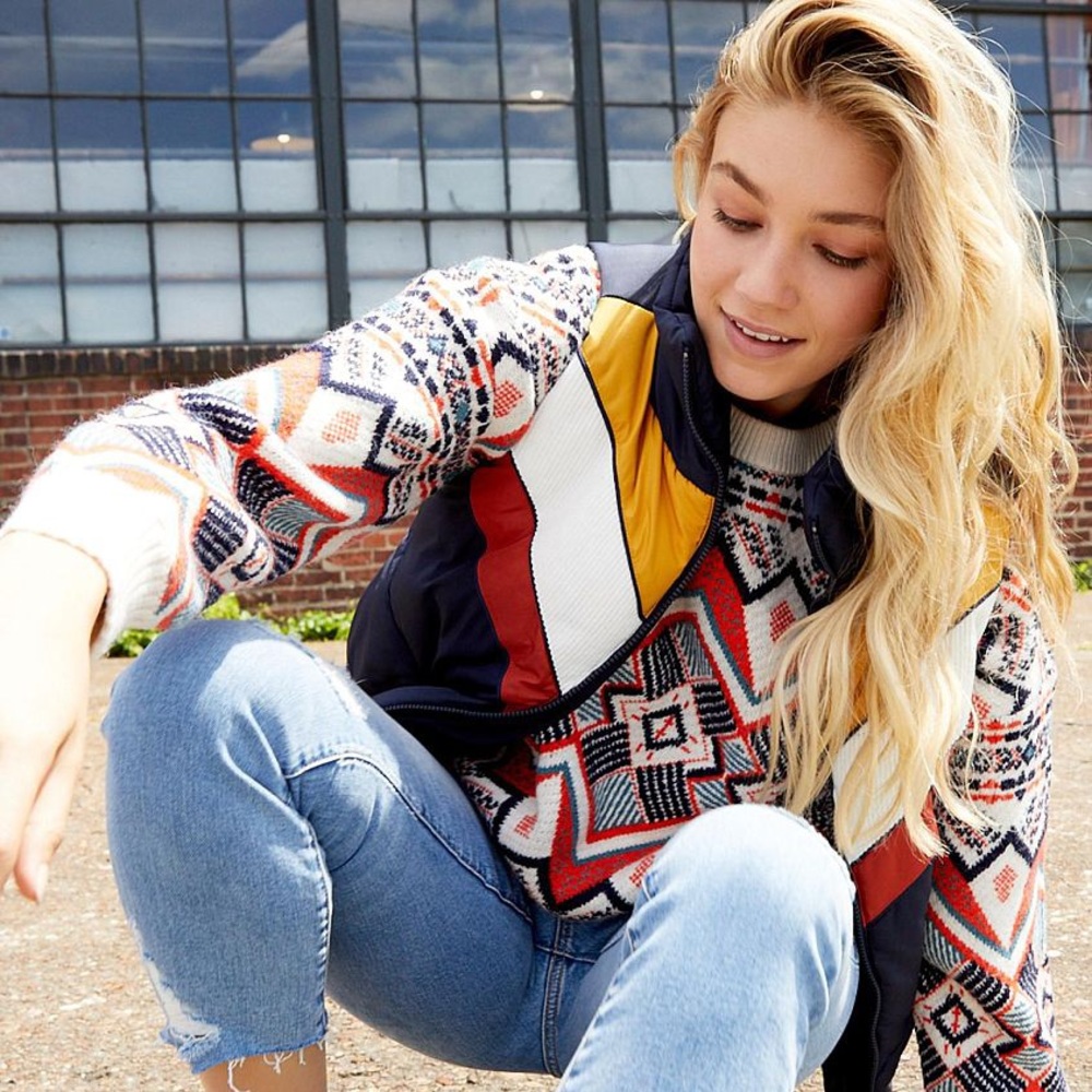 BKE Vintage Chevron Puffer Vest